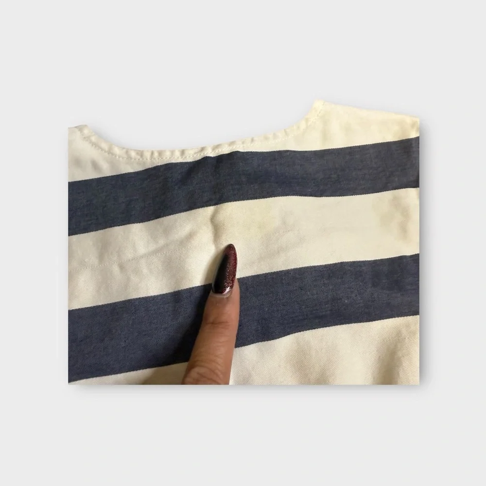 Crewcuts Striped Keyhole Back Bow Sleeveless Dress